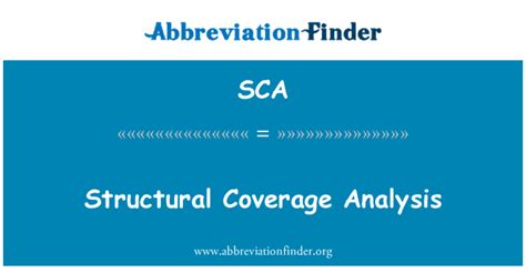 SCA Definition Structural Coverage Analysis Abbreviation Finder