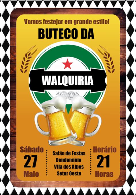 Convite Buteco Heineken Edite Gr Tis Nosso Editor Online