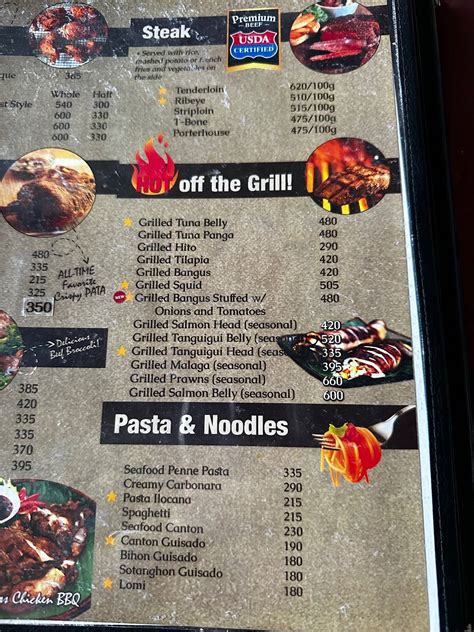 Menu At Eagles Nest Bar And Restaurant Laoag City 29 Gen Segundo Ave