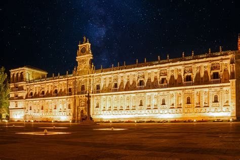 San Marcos Convent By Night In Leon Spain A Tranquil Heritage Stock