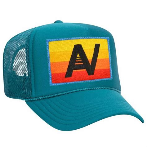 Aviator Nation Logo Rainbow Vintage Trucker Hat - Jade | Garmentory