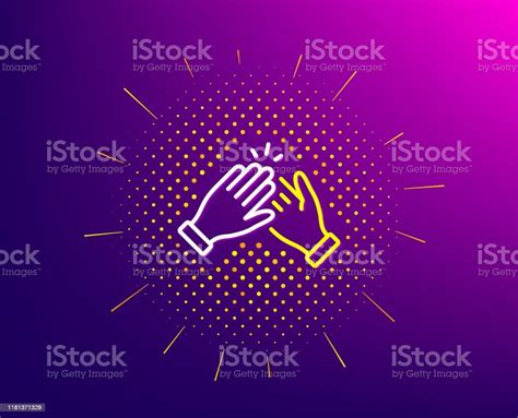 Clapping Hands Line Icon Clap Sign Vector Stock Illustration Download