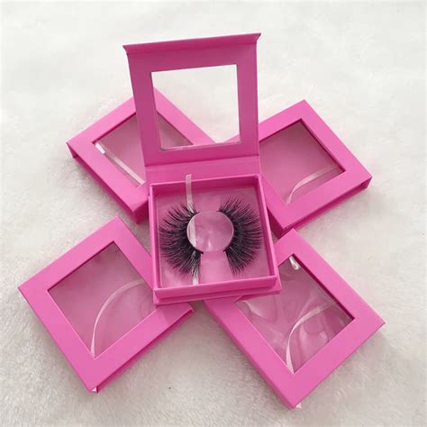 Mink Eyelash 25mm 3d Mink Lashes Pink Color Square Eyelash Box With Custom Logo Instock Fast