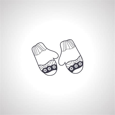 Premium Vector Winter Mittens Isolated Icon On White Background