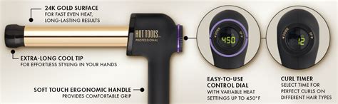 Amazon Hot Tools Pro Artist K Gold Curlbar Curling Wand Long Lasting Defined Curls In