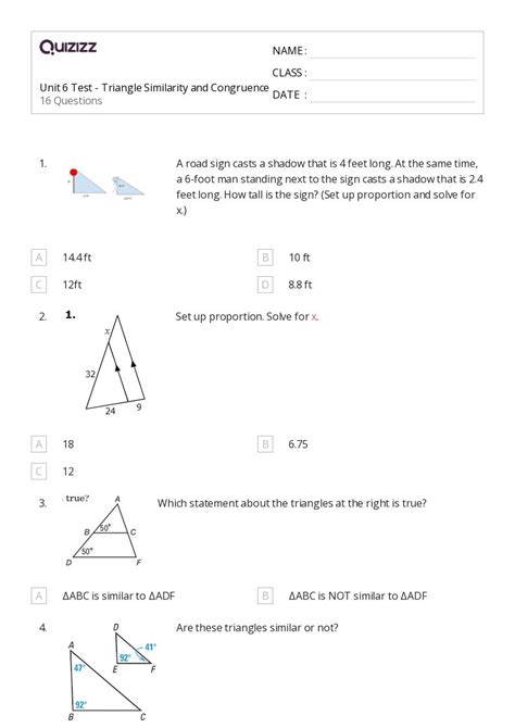 50 Congruent Triangles Sss Sas And Asa Worksheets For 10th Class On