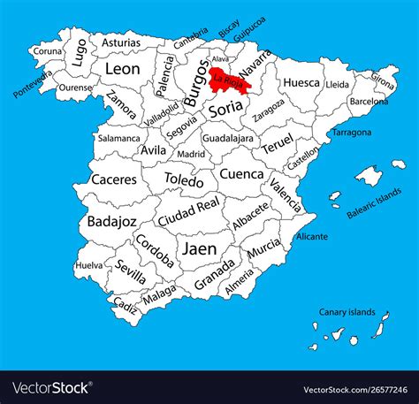 La rioja map spain province administrative map Vector Image