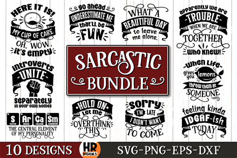 Funny Sarcastic Sayings Svg Bundle Graphic By Hrdigitals Creative Fabrica