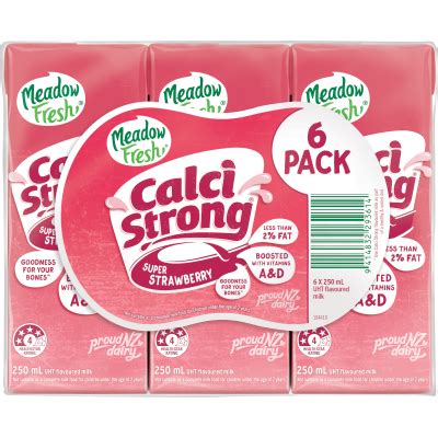 Meadow Fresh Calci Strong Super Strawberry Flavoured Milk Hot Cold Drinks PAK NSAVE