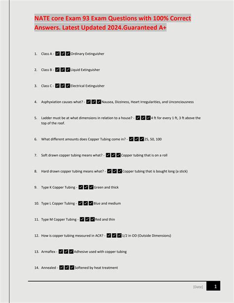 Solution Nate Core Exam Exam Questions With Correct Answers