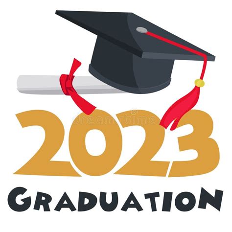 Class Of 2023 Congratulations Graduates In Celebration Concept Stock Illustration