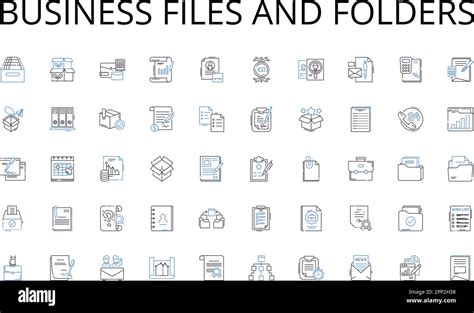 Business Files And Folders Line Icons Collection Learning Campus