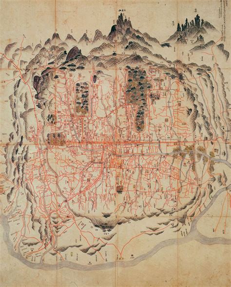 Old Map Of Hanyang Seoul Ancient Maps Antique Maps Korean Art