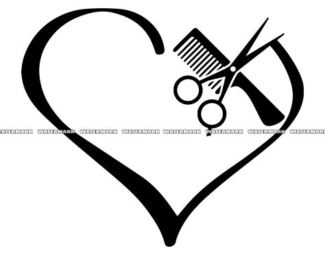 Heart With Comb And Scissors Hair Dresser Svg 1 Hair Beard Cut Style