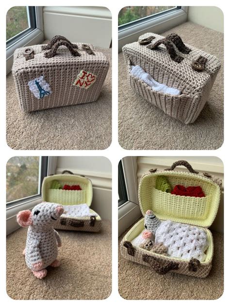 Mouse In A Suitcase Crochet Pattern Etsy Uk Crochet Mouse Cute