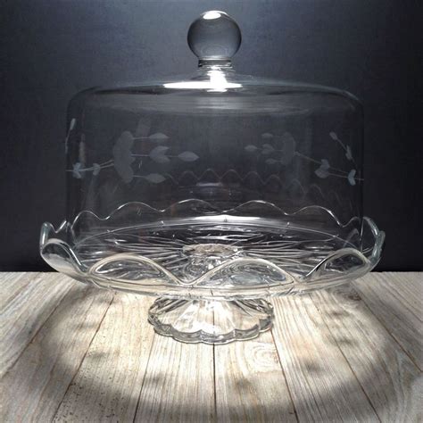 Princess House Crystal Heritage 12 5 Cake Stand W Dome Etsy Princess House Crystal