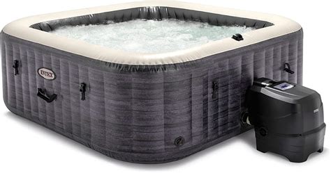 Intex Purespa Plus Person Inflatable Square Outdoor Hot Tub Spa With Bubble Airjets