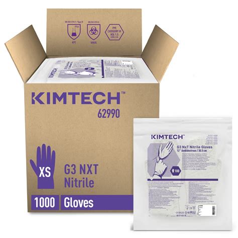 Kimtech G Nxt Nitrile Ambidextrous Gloves White Xs Bags