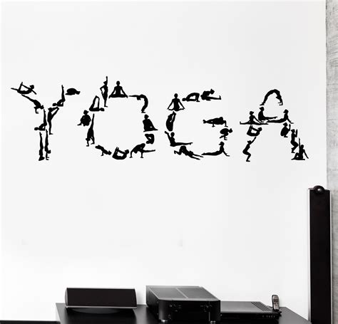 Vinyl Wall Decal Studio Yoga Poses Health Meditation Center Stickers