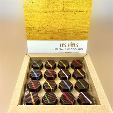 Bertrand Chocolatier Assortiment Ganache Chocolat Noir Miel 145g