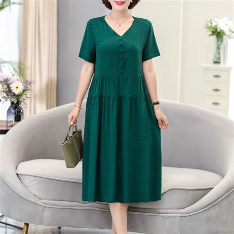 Bangyan Spot Summer Clothing Fashionable Dress Mid Length Middle Aged