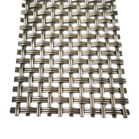 Flat Metal Furniture Screen Single Crimp Grille Antique Brass Finish Decorative Woven Wire Mesh