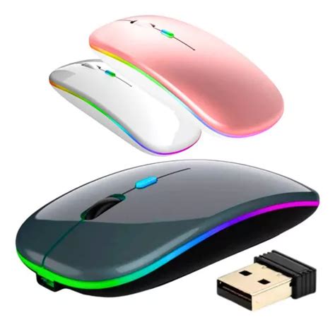 Mouse Wireless Recarreg Vel Led Rgb Ghz Sem Fio Cor Mouse Bluetooth