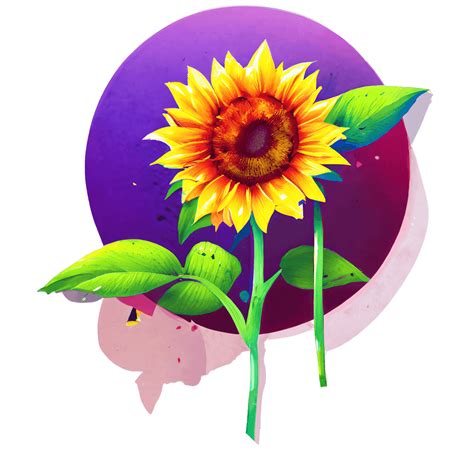 Gráfico Hiperrealista De Flores De Acuarela De Girasol · Creative Fabrica