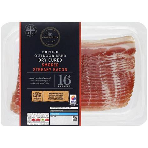 Mands Select Farms 16 Dry Cured Smoked Streaky Bacon Rashers Ocado