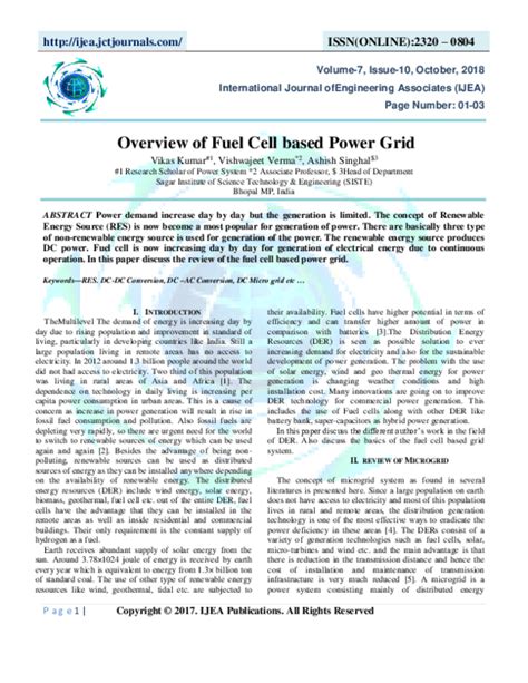 Pdf Overview Of Fuel Cell Based Power Grid Vishwajeet Verma And