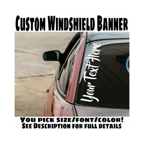 Windshield Banner Decal Create Your Own Custom Windshield Etsy