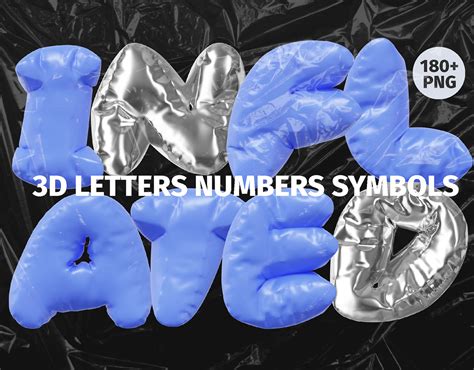 D Inflated Type Letters Numbers Characters Behance