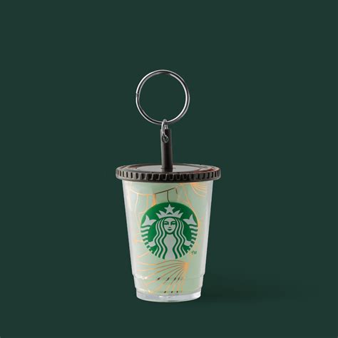 Keychain Cold Cup Gold Detail Starbucks