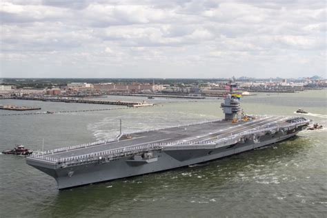 Aircraft Carrier Gerald R Ford Leaves On 1st Combat Deployment