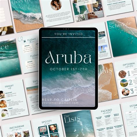 35-page Aruba Travel Guide Template | Group Trip Planner | Aruba