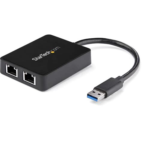 Startech Com Usb 30 To Dual Port Gigabit Ethernet Adapter Nic W Usb Portadd Two Gigabit