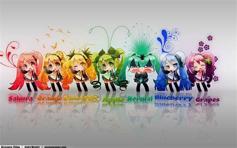 Vocaloids Colors Of Miku Cute Anime Chibi Anime Chibi Hatsune Miku