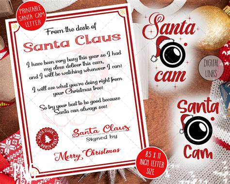 Santa Cam Svg Bundle Santa Cam Svg Printable Santa Cam Letter Santa