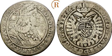 Habsburg 15 Kreuzer Breslau 1661 GH Leopold I 1657 1705 Ss S MA Shops