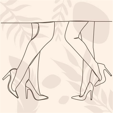 Premium Vector Female Feet Drawing By One Continuous Line