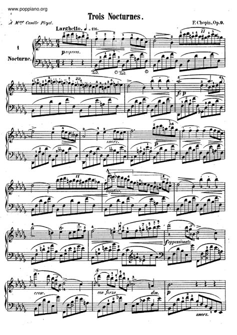 Chopin Nocturne Op 9 No 1 In B Flat Minor Sheet Music Pdf Free