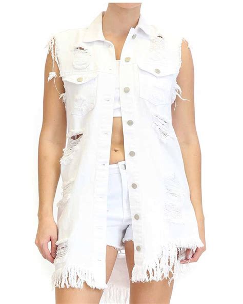 Ripped Denim Vest Sassy2