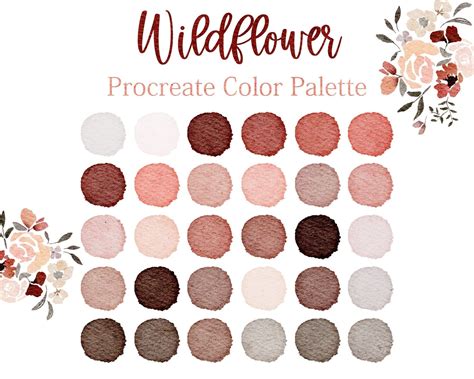 Rote Rosen Farbpalette Wildblumen Procreate Rosent Ne Palette Rot Farbe