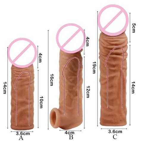 Types Penis Extender Sleeve Reusable Condoms Sex Toys For Men Delay