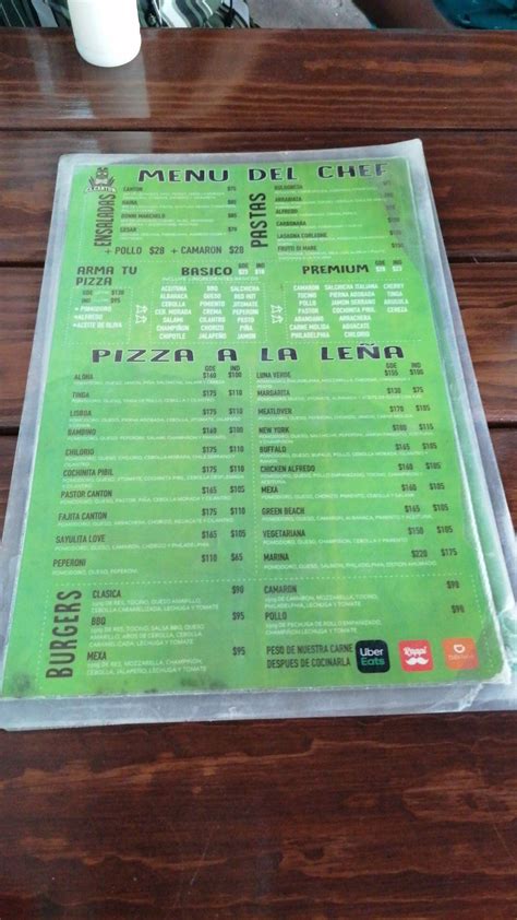 Carta De El Cant N Pizzer A A La Le A Zapopan