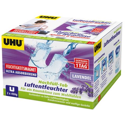 UHU Nachfülltab LAVENDEL für Feuchtigkeits Magnet 2 x 450 g