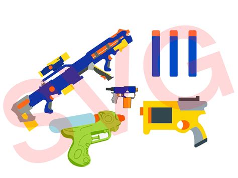 Nerf Inspired Water Gun Svg Cut File Bundle Multi Layered Etsy