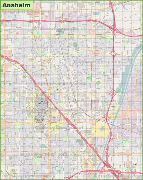 Large detailed map of Anaheim - Ontheworldmap.com