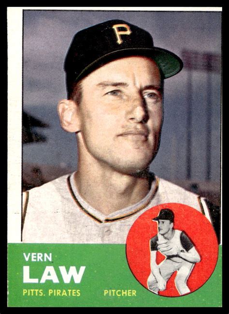 1963 Topps 184 Vern Law Pittsburgh Pirates VG VGEX EBay