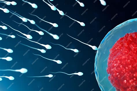 Premium Photo 3d Illustration Sperm And Egg Cell Ovum Sperm Approaching Egg Cell Native And